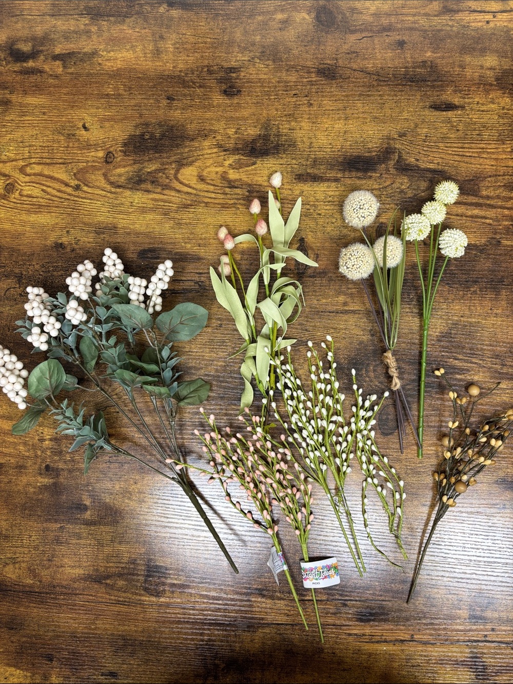 Artificial Floral Stem Assortment - Pink, White & Green - Home Accents